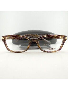 Coach HC6065 5287 Eyeglasses Frames Confetti Light Brown 51-17-135